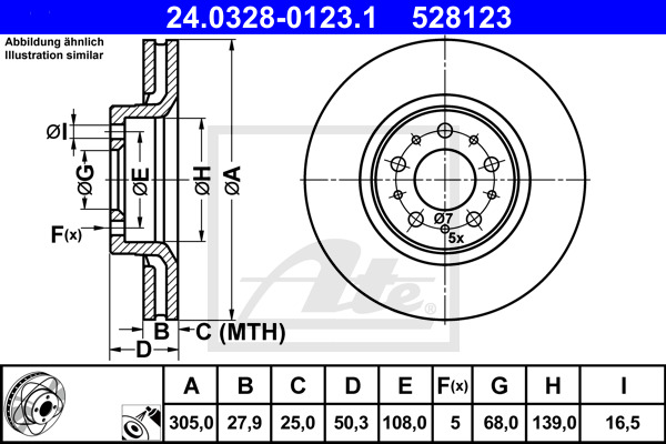 Disc frana 24.0328-0123.1 ATE - Disc frana Disc frana 24.0328-0123.1 ATE - Disc frana