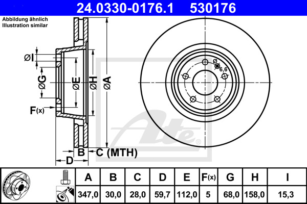 Disc frana 24.0330-0176.1 ATE - Disc frana Disc frana 24.0330-0176.1 ATE - Disc frana