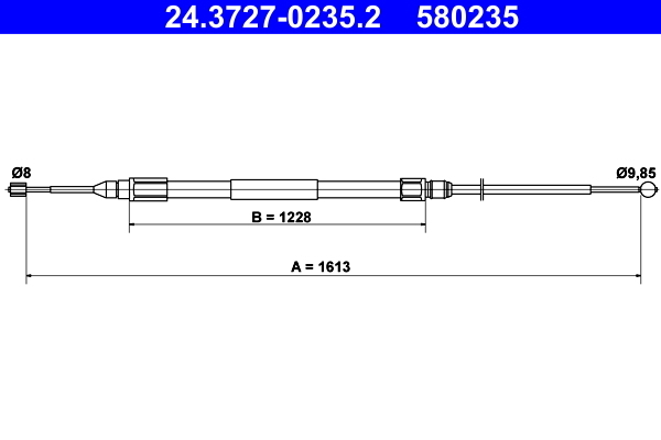 Cablu, frana de parcare 24.3727-0235.2 ATE - Maneta/ cablu