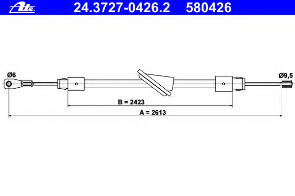 Cablu, frana de parcare 24.3727-0426.2 ATE - Maneta/ cablu Cablu, frana de parcare 24.3727-0426.2 ATE - Maneta/ cablu