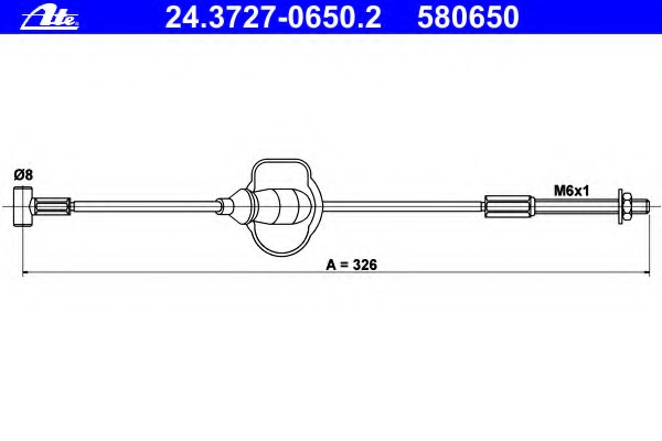 Cablu, frana de parcare 24.3727-0650.2 ATE - Maneta/ cablu Cablu, frana de parcare 24.3727-0650.2 ATE - Maneta/ cablu