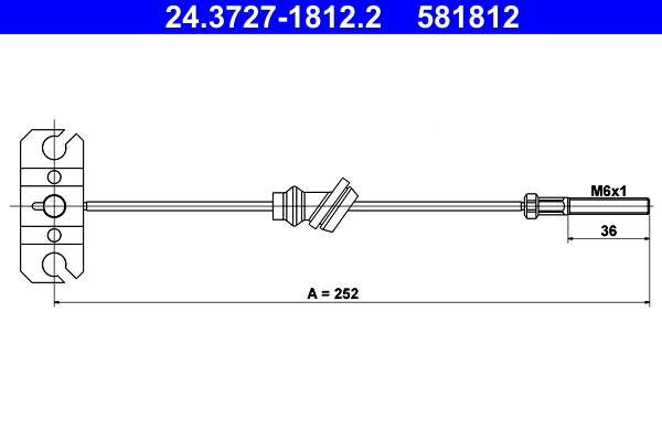 Cablu, frana de parcare 24.3727-1812.2 ATE - Maneta/ cablu Cablu, frana de parcare 24.3727-1812.2 ATE - Maneta/ cablu
