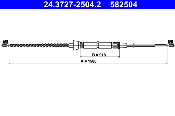 Cablu, frana de parcare 24.3727-2504.2 ATE - Maneta/ cablu Cablu, frana de parcare 24.3727-2504.2 ATE - Maneta/ cablu
