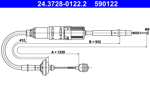 Cablu ambreiaj 24.3728-0122.2 ATE - Comanda ambreiaj Cablu ambreiaj 24.3728-0122.2 ATE - Comanda ambreiaj