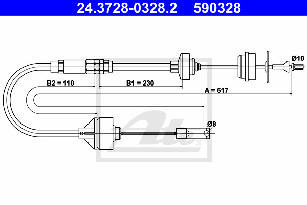 Cablu ambreiaj 24.3728-0328.2 ATE - Cablu ambreiaj Cablu ambreiaj 24.3728-0328.2 ATE - Cablu ambreiaj