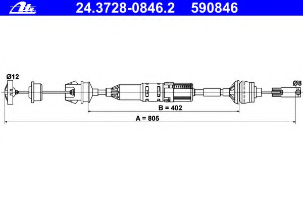 Cablu ambreiaj 24.3728-0846.2 ATE - Cablu ambreiaj