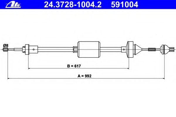 Cablu ambreiaj 24.3728-1004.2 ATE - Comanda ambreiaj Cablu ambreiaj 24.3728-1004.2 ATE - Comanda ambreiaj