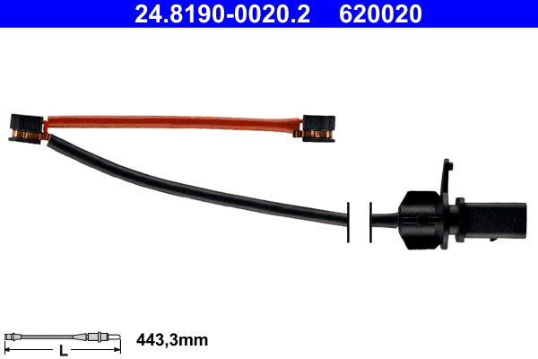 senzor de avertizare,uzura placute de frana 24.8190-0020.2 ATE - Componente/ accesorii frana senzor de avertizare,uzura placute de frana 24.8190-0020.2 ATE - Componente/ accesorii frana
