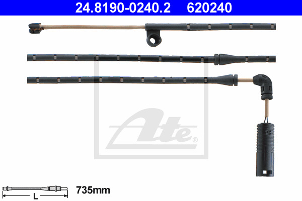 senzor de avertizare,uzura placute de frana 24.8190-0240.2 ATE - Componente/ accesorii frana senzor de avertizare,uzura placute de frana 24.8190-0240.2 ATE - Componente/ accesorii frana
