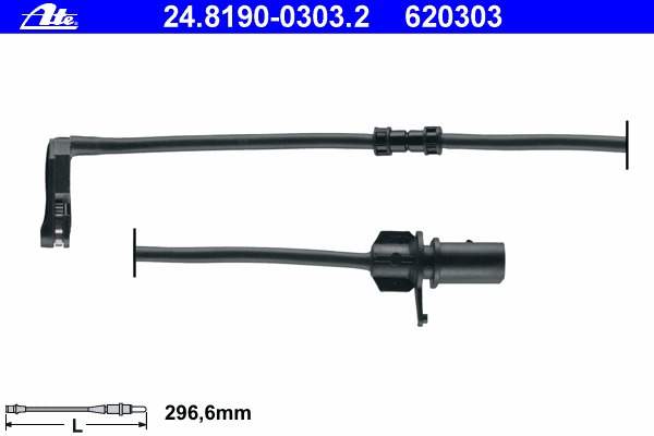 senzor de avertizare,uzura placute de frana 24.8190-0303.2 ATE - Componente/ accesorii frana