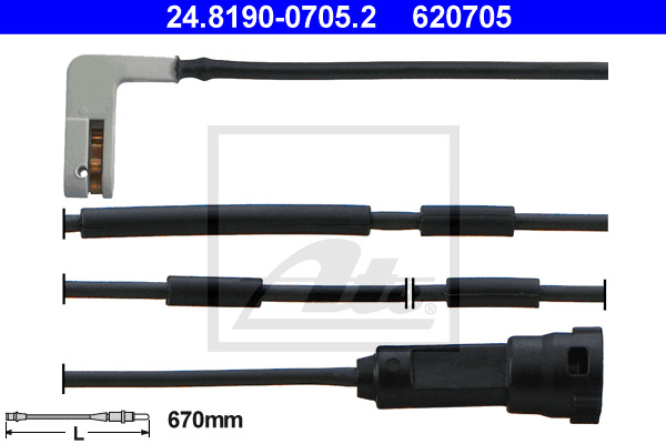 senzor de avertizare,uzura placute de frana 24.8190-0705.2 ATE - Componente/ accesorii frana