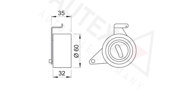 rola intinzator,curea distributie 641212 AUTEX - Kit distributie / curea distributie