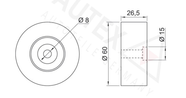 rola intinzator,curea transmisie / Rola ghidare/conducere, curea transmisie 641589 AUTEX - Transmisie - kit accesorii