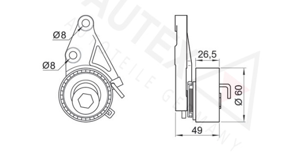 rola intinzator,curea distributie 641775 AUTEX - Kit distributie / curea distributie