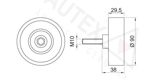Rola ghidare/conducere, curea transmisie 652032 AUTEX - Transmisie - kit accesorii