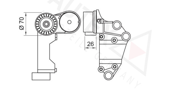 intinzator,curea transmisie 654270 AUTEX - Brat de tensionare intinzator,curea transmisie 654270 AUTEX - Brat de tensionare