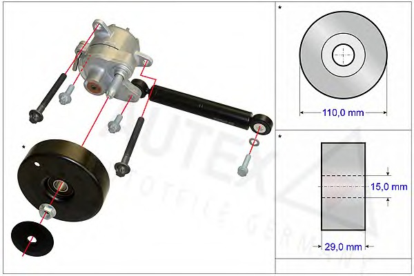 Set reparatie, brat tensionare curea trapezoidala 654866 AUTEX - Transmisie - kit accesorii Set reparatie, brat tensionare curea trapezoidala 654866 AUTEX - Transmisie - kit accesorii