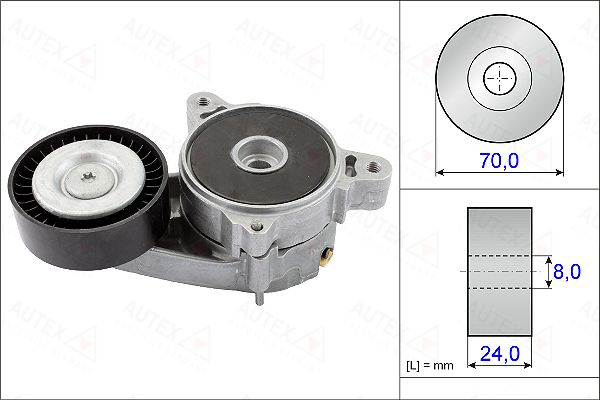 intinzator,curea transmisie 654910 AUTEX - Brat de tensionare