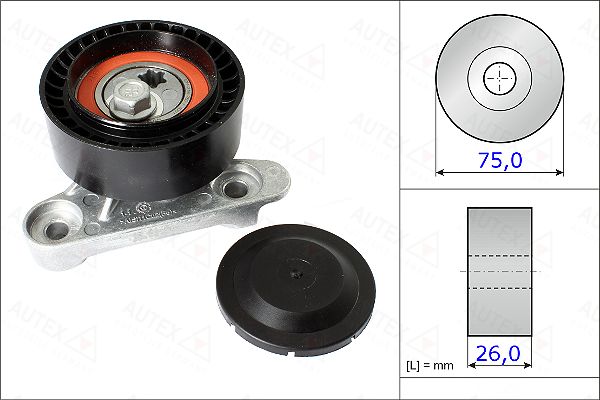 rola intinzator,curea transmisie 654982 AUTEX - Transmisie - kit accesorii