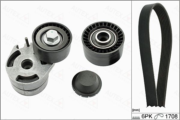 Set curea transmisie cu caneluri 702812 AUTEX - Transmisie - kit accesorii Set curea transmisie cu caneluri 702812 AUTEX - Transmisie - kit accesorii