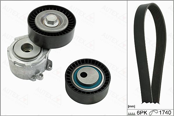 Set curea transmisie cu caneluri 702814 AUTEX - Transmisie - kit accesorii Set curea transmisie cu caneluri 702814 AUTEX - Transmisie - kit accesorii