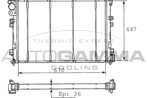 Radiator, racire motor 100187 AUTOGAMMA - Radiator apa/piese Radiator, racire motor 100187 AUTOGAMMA - Radiator apa/piese