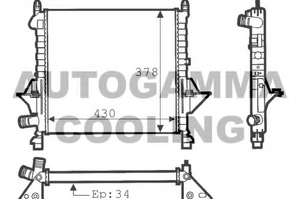 Radiator, racire motor 100916 AUTOGAMMA - Radiator apa/piese Radiator, racire motor 100916 AUTOGAMMA - Radiator apa/piese