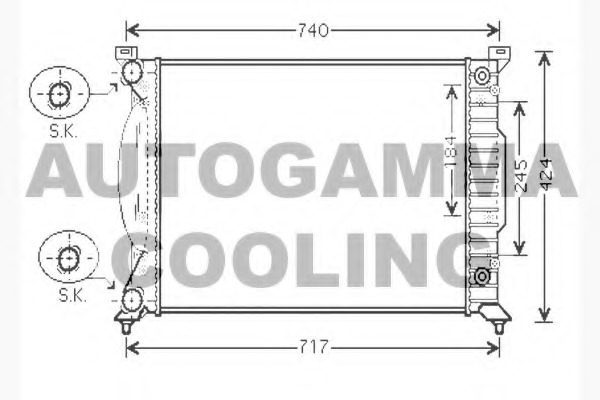 Radiator, racire motor 104601 AUTOGAMMA - Radiator apa/piese