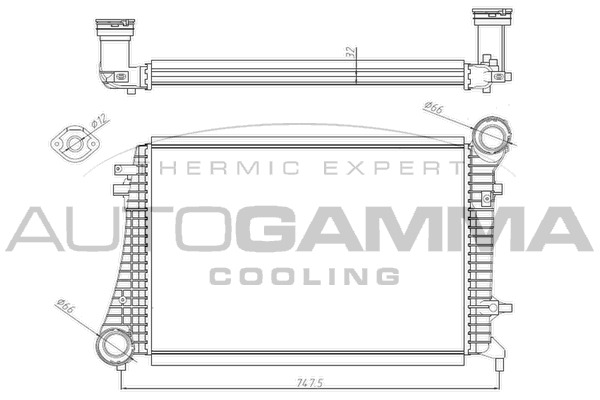 Intercooler, compresor 104985 AUTOGAMMA - Turbocompressor Intercooler, compresor 104985 AUTOGAMMA - Turbocompressor