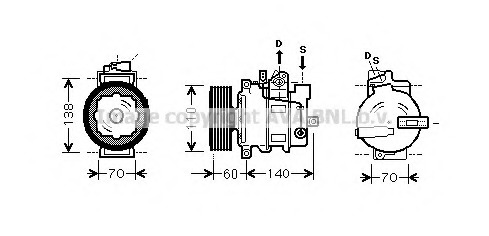 Compresor, climatizare AIK269 AVA QUALITY COOLING - Compresor/piese