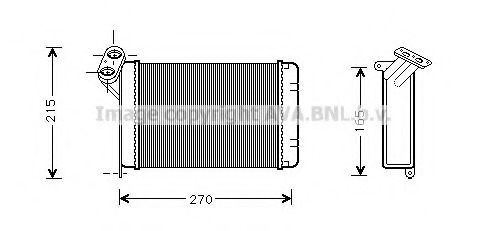 Schimbator caldura, incalzire habitaclu BW6005 AVA QUALITY COOLING - Radiator incalzire interior
