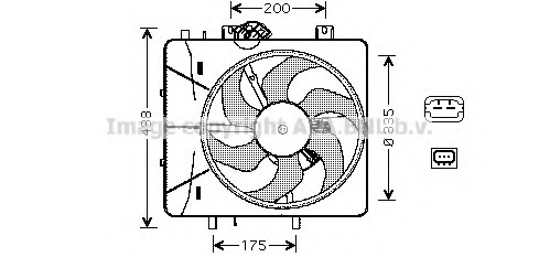 Ventilator, radiator CN7527 AVA QUALITY COOLING - Gmv (electroventilator ) Ventilator, radiator CN7527 AVA QUALITY COOLING - Gmv (electroventilator )