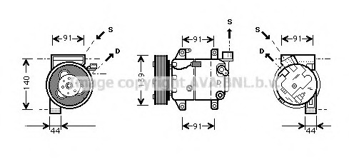 Compresor, climatizare DNK005 AVA QUALITY COOLING - Compresor/piese Compresor, climatizare DNK005 AVA QUALITY COOLING - Compresor/piese
