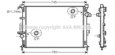 Radiator, racire motor FD2423 AVA QUALITY COOLING - Radiator apa/piese