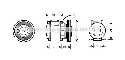 Compresor, climatizare HDAK019 AVA QUALITY COOLING - Compresor/piese Compresor, climatizare HDAK019 AVA QUALITY COOLING - Compresor/piese