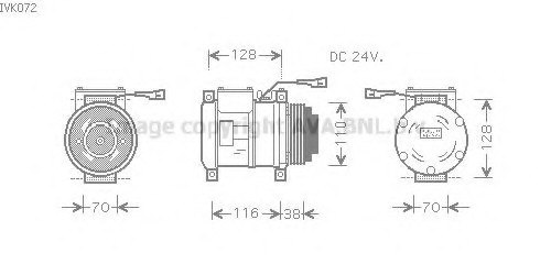 Compresor, climatizare IVK072 AVA QUALITY COOLING - Compresor/piese Compresor, climatizare IVK072 AVA QUALITY COOLING - Compresor/piese