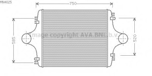 Intercooler, compresor MN4025 AVA QUALITY COOLING - Turbocompressor Intercooler, compresor MN4025 AVA QUALITY COOLING - Turbocompressor