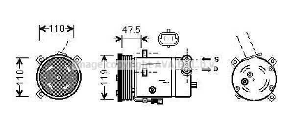 Compresor, climatizare OLAK277 AVA QUALITY COOLING - Compresor/piese Compresor, climatizare OLAK277 AVA QUALITY COOLING - Compresor/piese