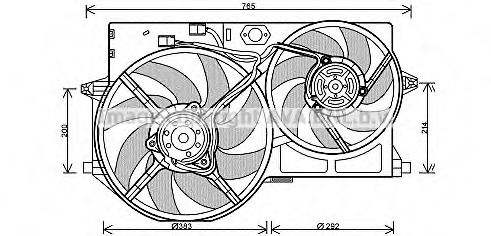Ventilator, radiator PE7543 AVA QUALITY COOLING - Ventilator radiator