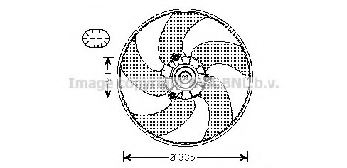 Ventilator, radiator PE7553 AVA QUALITY COOLING - Gmv (electroventilator )