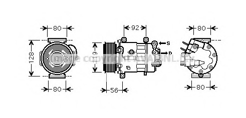 Compresor, climatizare PEK320 AVA QUALITY COOLING - Compresor/piese Compresor, climatizare PEK320 AVA QUALITY COOLING - Compresor/piese