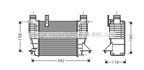 Intercooler, compresor RT4338 AVA QUALITY COOLING - Turbocompressor Intercooler, compresor RT4338 AVA QUALITY COOLING - Turbocompressor