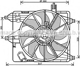 Ventilator, radiator RT7544 AVA QUALITY COOLING - Gmv (electroventilator ) Ventilator, radiator RT7544 AVA QUALITY COOLING - Gmv (electroventilator )