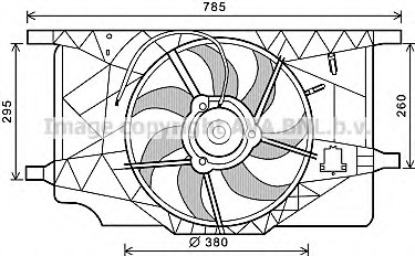 Ventilator, radiator RT7547 AVA QUALITY COOLING - Gmv (electroventilator )