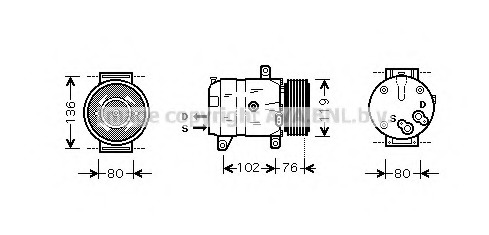 Compresor, climatizare RTK069 AVA QUALITY COOLING - Compresor/piese Compresor, climatizare RTK069 AVA QUALITY COOLING - Compresor/piese