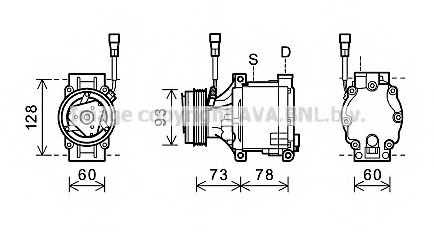 Compresor, climatizare SUK080 AVA QUALITY COOLING - Compresor/piese
