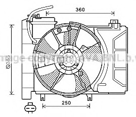Ventilator, radiator TO7647 AVA QUALITY COOLING - Gmv (electroventilator )