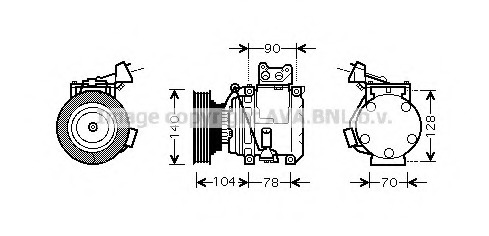 Compresor, climatizare TOK438 AVA QUALITY COOLING - Compresor/piese Compresor, climatizare TOK438 AVA QUALITY COOLING - Compresor/piese
