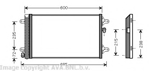 Condensator, climatizare VWA5183 AVA QUALITY COOLING - Radiator clima