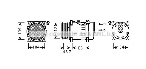 Compresor, climatizare VWAK288 AVA QUALITY COOLING - Compresor/piese Compresor, climatizare VWAK288 AVA QUALITY COOLING - Compresor/piese